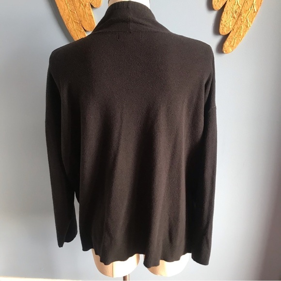Ava & Viv black high neck pull over cropped top/sweater 3/4 sleeves - Picture 2 of 6